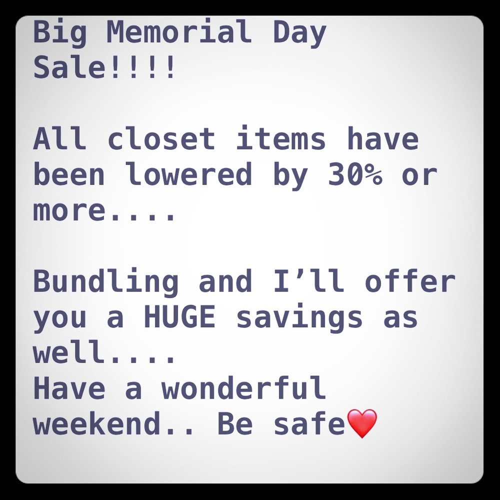 Big savings for Memorial Day!!